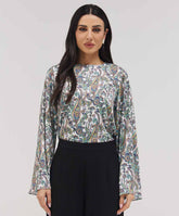 Flared Sleeve Printed Top