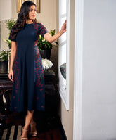 Embroidery Blue Dress