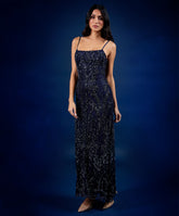 Blue Sequin Maxi Dress