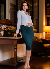 Body Con Ponte Skirt - Dark Green