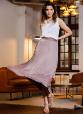 Pleated Printed Skirt