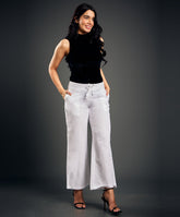 White Comfortable Linen Pant