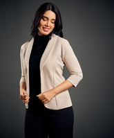 3/4 Sleeve Beige Office Blazer