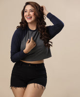 two tone raglan long sleeve t shirt