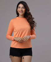 crew neck long sleeve orange tee
