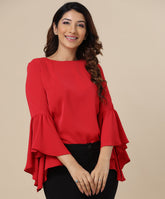 bell sleeve chiffon fancy top