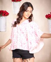 batwing printed waterfall top