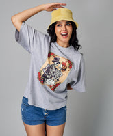 oversize gray marl t shirt