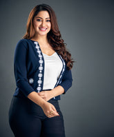 Floral Embroidered Long Sleeve Jacket