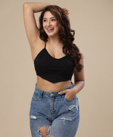 solid asymmetrical hem cami top