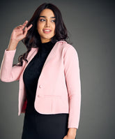 lapel collar blazer with welt pockets