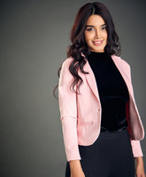 lapel collar blazer with welt pockets