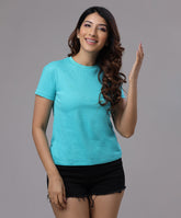 basic crew neck light blue tshirt