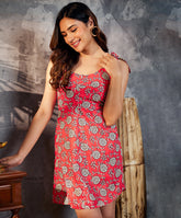 scoop vneck floral printed mini dress