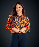 leopard print long sleeve top