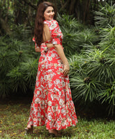 back detailed cottage cotton maxi