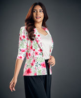 pink floral work wear blazer