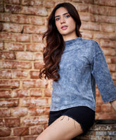 acid wash grey long sleeve t shirt