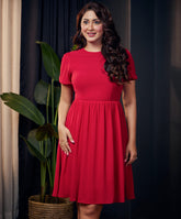 puffed sleeve chiffon mini dress