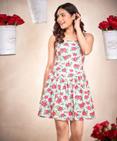 low waist printed ballerina dress