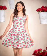 low waist printed ballerina dress