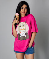 oversize hot pink tshirt