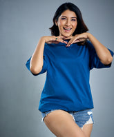 Oversize Dark Peacock Blue Tshirt