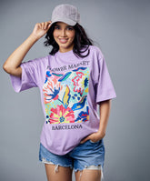 barcelona flower market printed tshirt