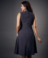 slanted panel skater grey dress