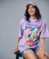 barcelona flower market printed tshirt