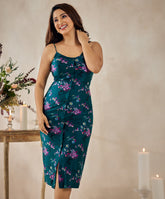 body hugging printed green dress