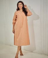 arch waistline cotton dress with pockets
