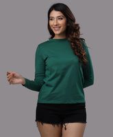 crew neck long sleeve dark green tee
