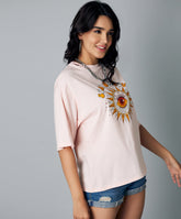 oversize pink stay groovy tshirt