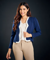 blue and white doll blazer