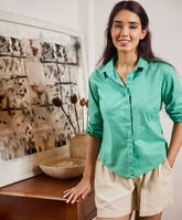 Linen Green Basic Top