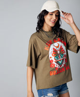 oversize keep calm khaki tshirt