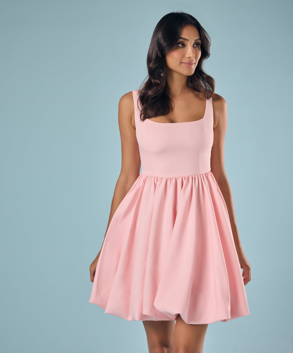 Scoop Neck Mini Baloon Dress