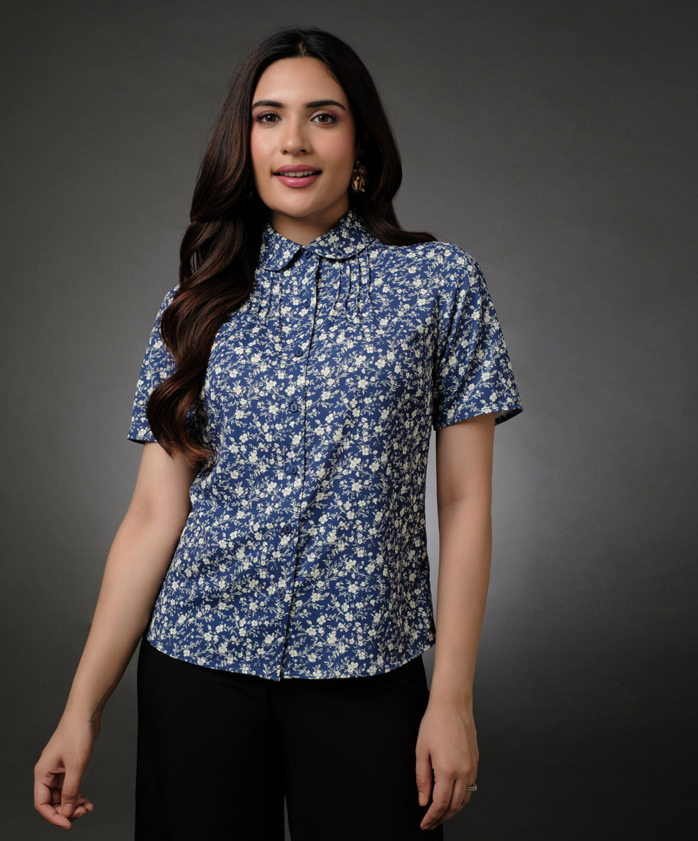 Short Sleeve Chiffon Printed Top