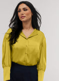 Lapel Collared Mustard Long Sleeve Shirt