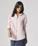 Cotton Oversized Shirt- Baby Pink