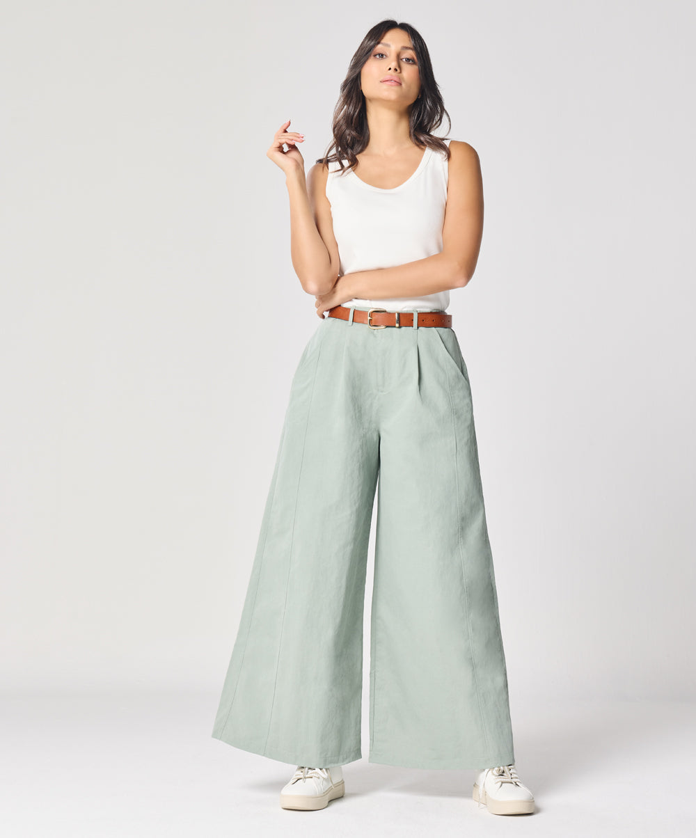 Flare Light Blue Twill Pant