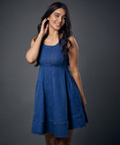 Waistless Panel Denim Princessline Dress