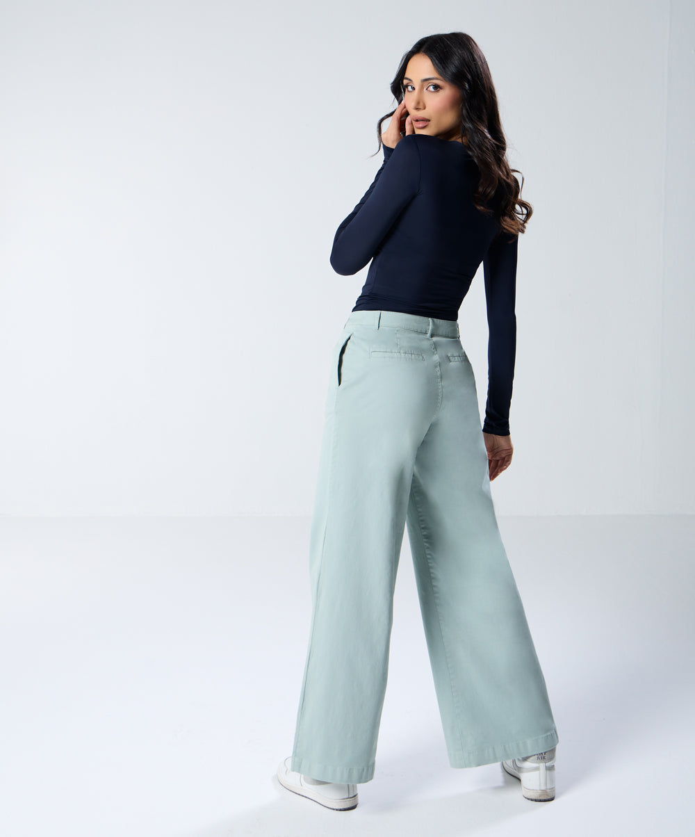 Mint Green Twill Pant (Long length)