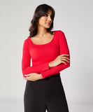 Long Sleeve Red Rib Top