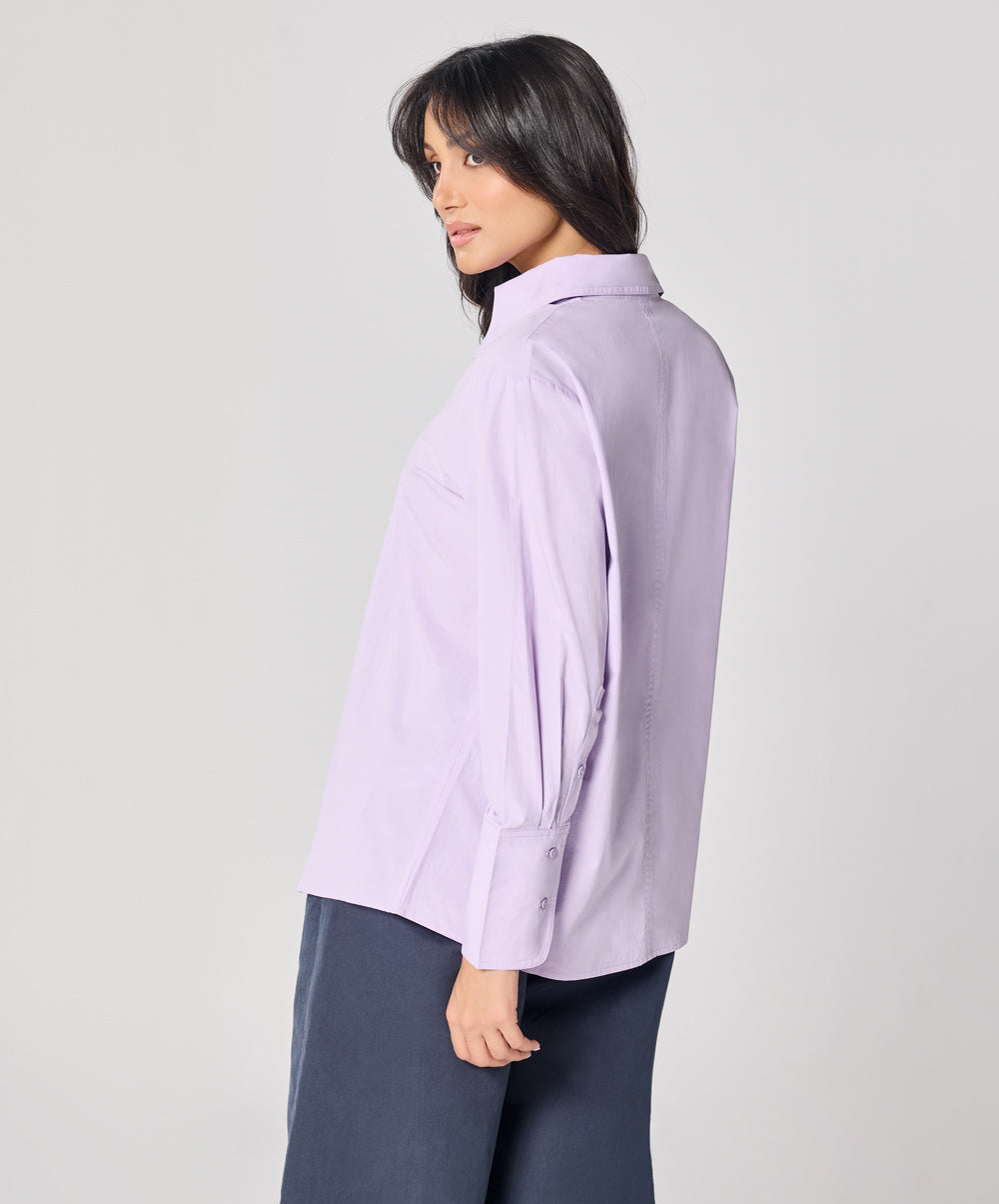 Cotton Oversized Shirt- Lavender