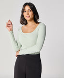 Long Sleeve Baby Green Rib Top