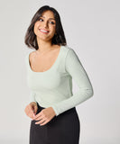 Long Sleeve Baby Green Rib Top