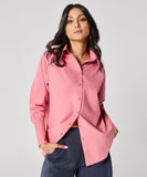 Cotton Oversized Shirt- Pink