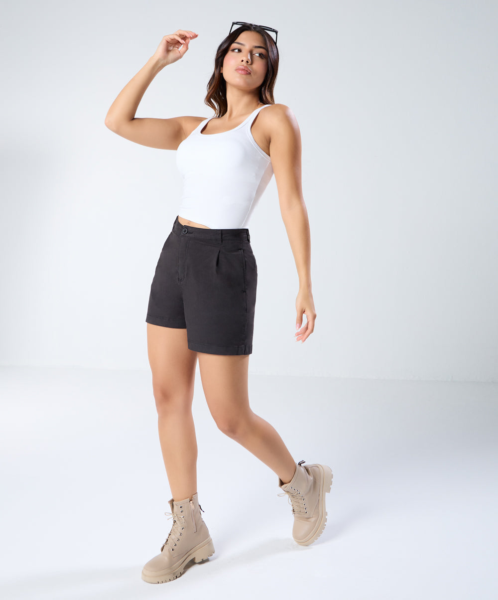 Black Pleated Short